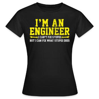 Ingénieur ingénieur - T-shirt Femme - noir - Devant - AI Model Female 172 dark (172cm)