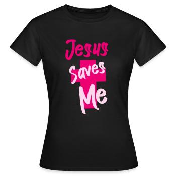 Jesus saves me - Frauen T-Shirt - Schwarz - Vorne - AI Model Female 172 dark (172cm)