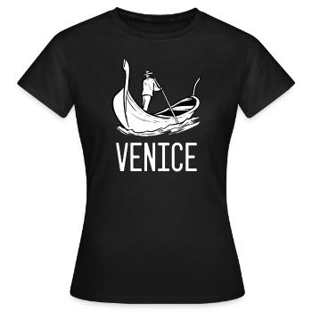 Souvenir de voyage gondole Venise - T-shirt Femme - noir - Devant - AI Model Female 172 dark (172cm)