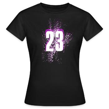 23 - Women's T-Shirt - black - Front - AI Model Female 172 dark (172cm)