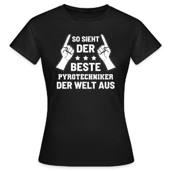 Pyrotechniker Pyrotechniker Pyrotechniker - Frauen T-Shirt - Schwarz - Vorne - AI Model Female 172 dark (172cm)