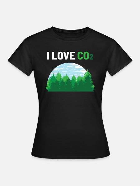 I Love CO2 - Frauen T-Shirt - Schwarz