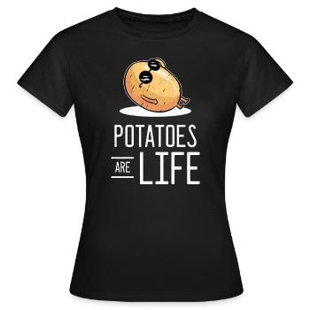 Pommes de terre - T-shirt Femme - noir - Devant - AI Model Female 172 dark (172cm)
