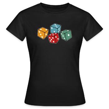 Jeu de plateau de dés - T-shirt Femme - noir - Devant - AI Model Female 172 dark (172cm)