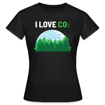 I love CO2 carbon dioxide - Women's T-Shirt - black - Front - AI Model Female 172 dark (172cm)