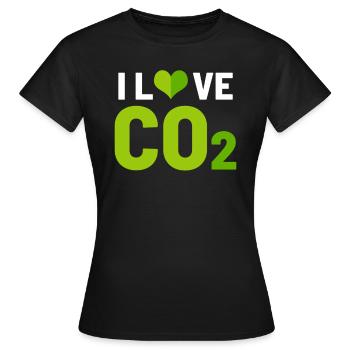 J'aime le CO2 - T-shirt Femme - noir - Devant - AI Model Female 172 dark (172cm)