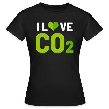 J'aime le CO2 - T-shirt Femme - noir - Devant - AI Model Female 172 dark (172cm)