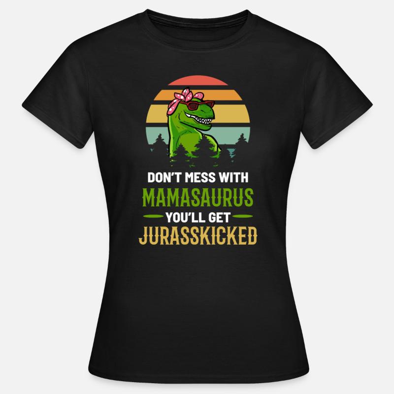 Mamasaurus Mors Dag - Dame-T-shirt - sort