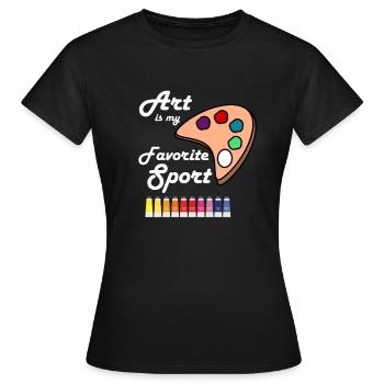 Artiste professeur d'art - T-shirt Femme - noir - Devant - AI Model Female 172 dark (172cm)