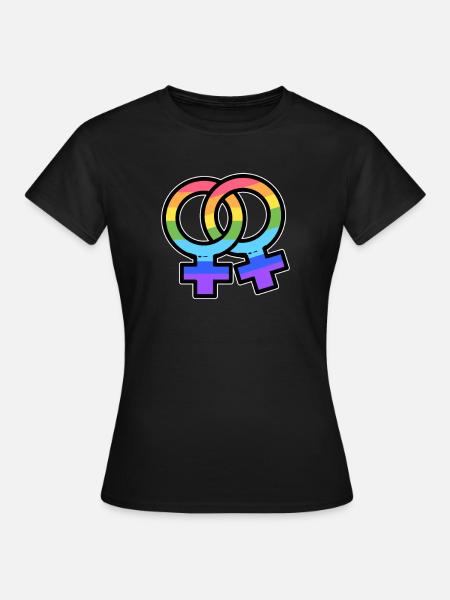 LGBT Flagge Lesbenstolz - Frauen T-Shirt - Schwarz