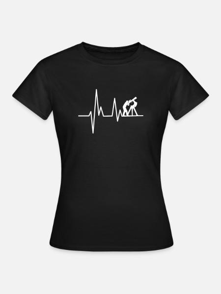 Star gazing astronomy heartbeat - Women's T-Shirt - black