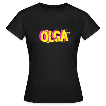 Olga - Frauen T-Shirt - Schwarz - Vorne - AI Model Female 172 dark (172cm)