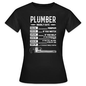plomberie - T-shirt Femme - noir - Devant - AI Model Female 172 dark (172cm)