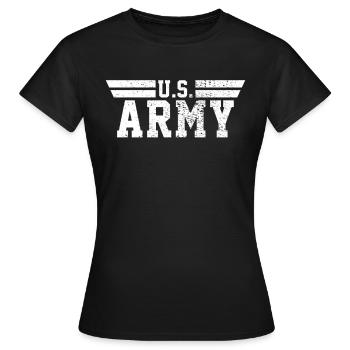 US-Armee - Frauen T-Shirt - Schwarz - Vorne - AI Model Female 172 dark (172cm)