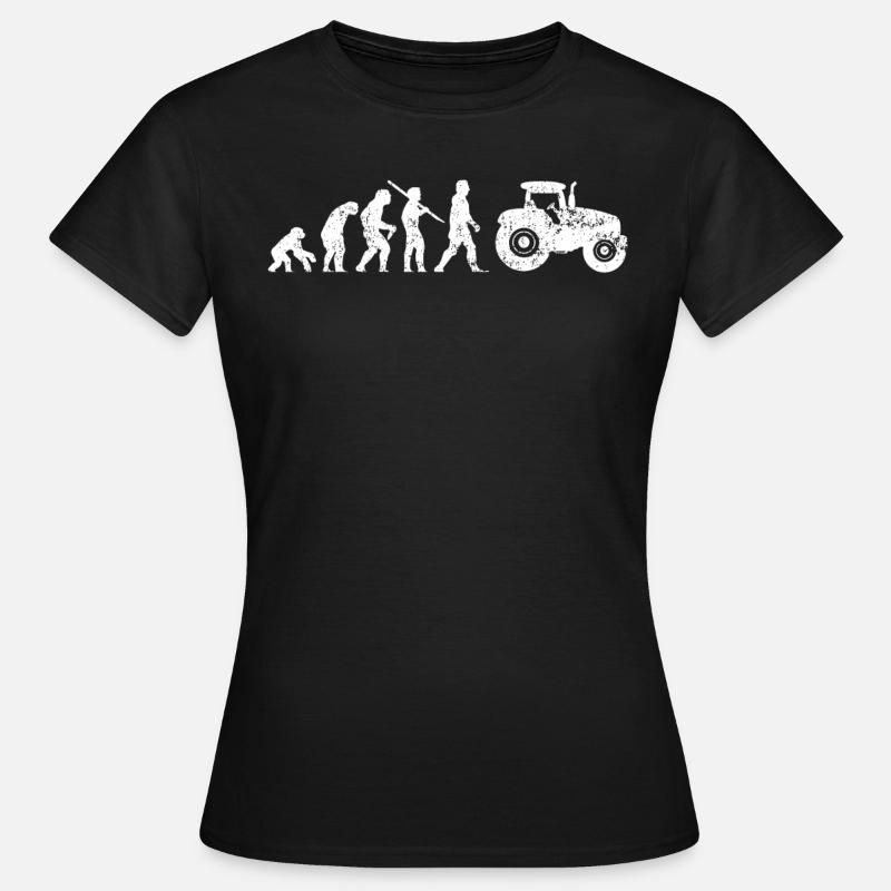 Traktor Evolution vom Affen zum Traktorfahrer - Frauen T-Shirt - Schwarz