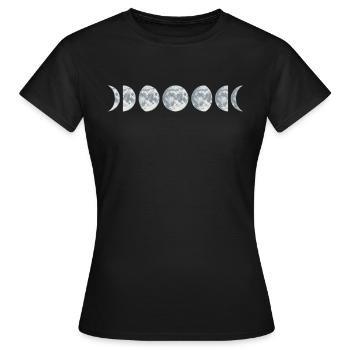 Mondphasen / Weltraumgeschenk / Mondphasen Tees / Phasen - Frauen T-Shirt - Schwarz - Vorne - AI Model Female 172 dark (172cm)