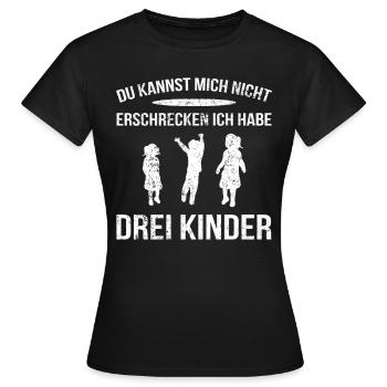 3 Enfants Mère Rien de terrifiant Cadeau - T-shirt Femme - noir - Devant - AI Model Female 172 dark (172cm)