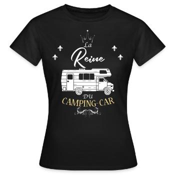 T-shirt anniversaire femme camping car - T-shirt Femme - noir - Devant - AI Model Female 172 dark (172cm)