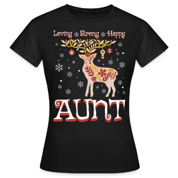 Renne De Noël Tata Femme Tante - T-shirt Femme - noir - Devant - AI Model Female 172 dark (172cm)