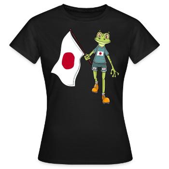 Grenouille fan du Japon - T-shirt Femme - noir - Devant - AI Model Female 172 dark (172cm)