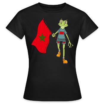 Grenouille fan du Maroc - T-shirt Femme - noir - Devant - AI Model Female 172 dark (172cm)