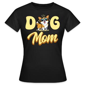 Mama verliebt in Hunde Mama Hund Corgi - Frauen T-Shirt - Schwarz - Vorne - AI Model Female 172 dark (172cm)