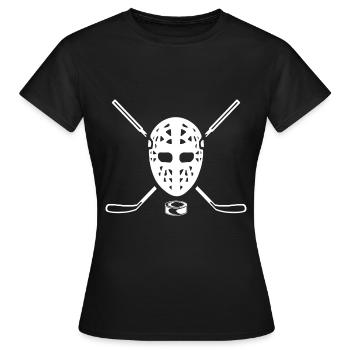 Masque de hockey sur glace - T-shirt Femme - noir - Devant - AI Model Female 172 dark (172cm)