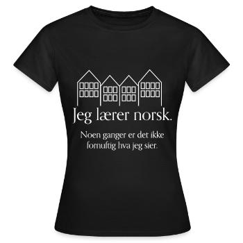 J'apprends le norvégien - T-shirt Femme - noir - Devant - AI Model Female 172 dark (172cm)