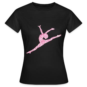 Pinke Turnerin - Frauen T-Shirt - Schwarz - Vorne - AI Model Female 172 dark (172cm)