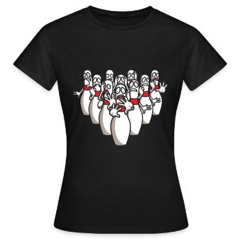 Bowling - Frauen T-Shirt - Schwarz - Vorne - AI Model Female 172 dark (172cm)