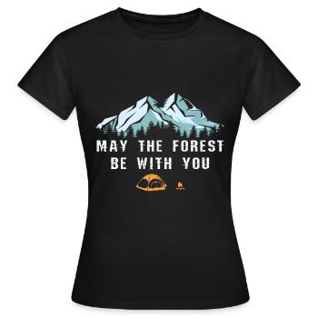 Camping wilderness - Women's T-Shirt - black - Front - AI Model Female 172 dark (172cm)