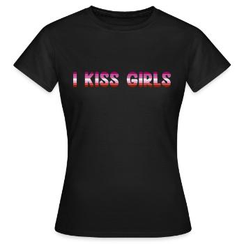 I Kiss Girls Lesbisch LGBTQIA+ CSD Lesbian Pride - T-shirt Femme - noir - Devant - AI Model Female 172 dark (172cm)