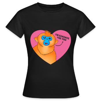 Singe à nez retroussé Singe Chimpanzé - T-shirt Femme - noir - Devant - AI Model Female 172 dark (172cm)