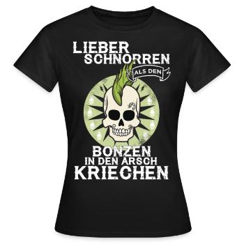 PUNK - Arsch kriechen - Frauen T-Shirt - Schwarz - Vorne - AI Model Female 172 dark (172cm)