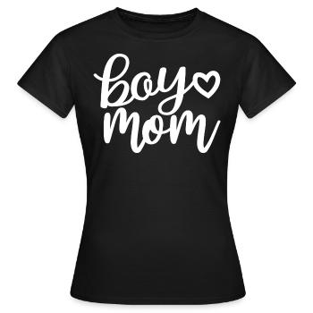 Junge Mama Süße Herz Schwangerschaft Baby Junge Muttertag - Frauen T-Shirt - Schwarz - Vorne - AI Model Female 172 dark (172cm)