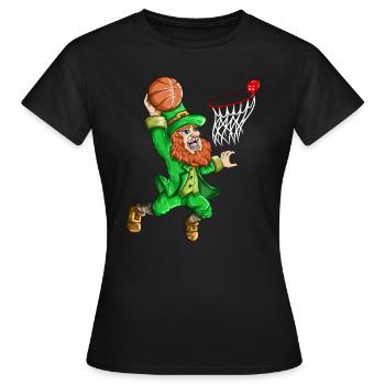 Kobold Basketball St Patricks Day Fan Kids Outfit - T-shirt Femme - noir - Devant - AI Model Female 172 dark (172cm)