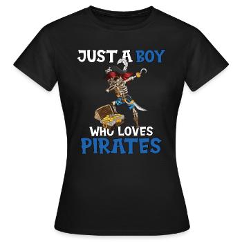 Cadeau d’anniversaire pirate garçons, pirates, canaille - T-shirt Femme - noir - Devant - AI Model Female 172 dark (172cm)