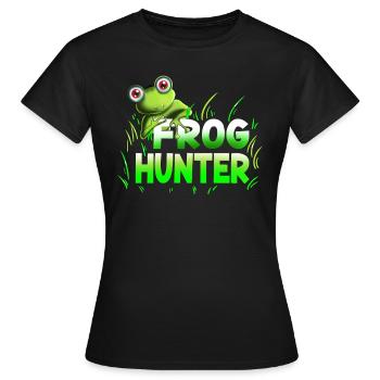 Kröten Fröschen Kaulquappe Frog Hunter Kindershirt - Frauen T-Shirt - Schwarz - Vorne - AI Model Female 172 dark (172cm)
