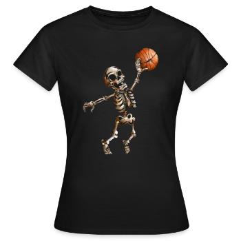 Basketball Spieler Ballspiel Halloween Skelett Fan - Frauen T-Shirt - Schwarz - Vorne - AI Model Female 172 dark (172cm)