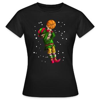 Basketball Weihnachtself spielt Basketballgeschenk - Frauen T-Shirt - Schwarz - Vorne - AI Model Female 172 dark (172cm)