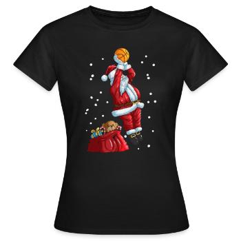 Weihnachtsmann spielt Basketball Weihnachtssport - Frauen T-Shirt - Schwarz - Vorne - AI Model Female 172 dark (172cm)