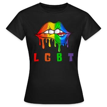 Cadeau Sexualité LGBT Bisexuel Gay - T-shirt Femme - noir - Devant - AI Model Female 172 dark (172cm)