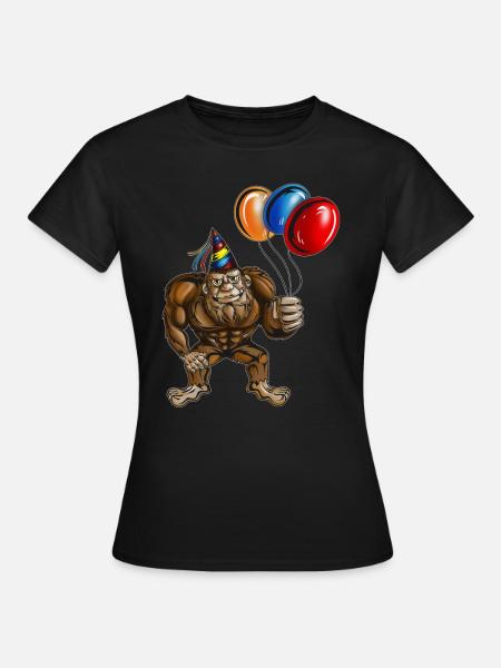 Bigfoot Geburtstagsparty Fabelwesen Mysterium - Frauen T-Shirt - Schwarz