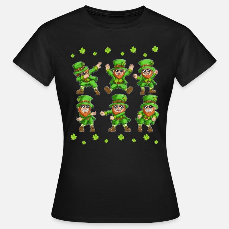 Dabbing Dancing Leprechaun Ireland St Patrick's Day - Women's T-Shirt - black