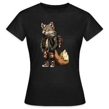 animaux de la forêt amis de la nature promenade en forêt randonnée - T-shirt Femme - noir - Devant - AI Model Female 172 dark (172cm)