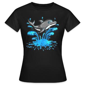 Dauphins nageurs aquatiques Mammifères marins Dauphins - T-shirt Femme - noir - Devant - AI Model Female 172 dark (172cm)
