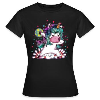 Bowling Licorne Boule de bowling Bowling Piste de quilles - T-shirt Femme - noir - Devant - AI Model Female 172 dark (172cm)