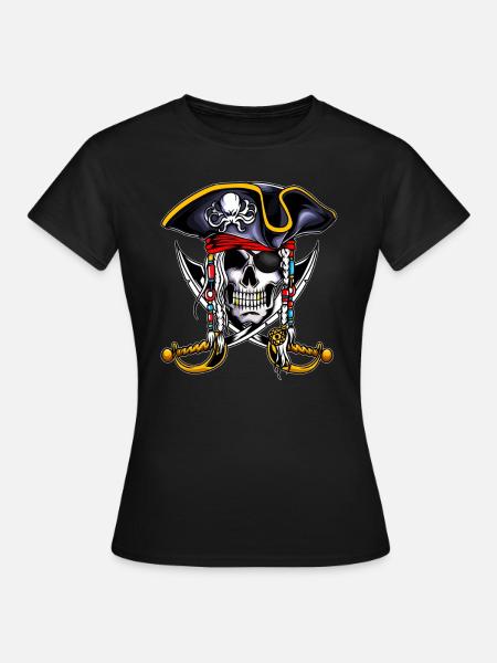 Pirate Skeleton Treasure Hunt Pirate Ship Costume - T-shirt Femme - noir