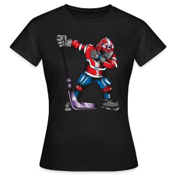 Eissport Eishockey Spieler macht den Dab Tanz - Frauen T-Shirt - Schwarz - Vorne - AI Model Female 172 dark (172cm)