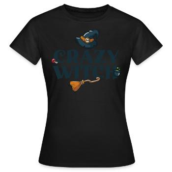 Sorcière Crazy - T-shirt Femme - noir - Devant - AI Model Female 172 dark (172cm)